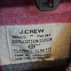 J. Crew Red and White Flannel Button Down